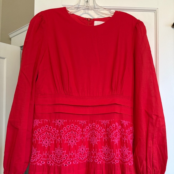 Tuckernuck POMANDER PLACE  Red Eyelet Lola Maxi Dress size M - Picture 3 of 4